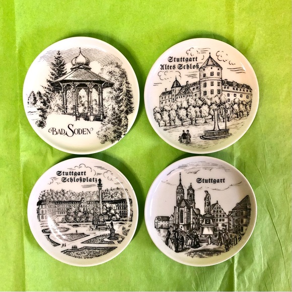 Other - German Souvenir Coaster/trinket dish/tea bag plate Vintage-Lot of 4